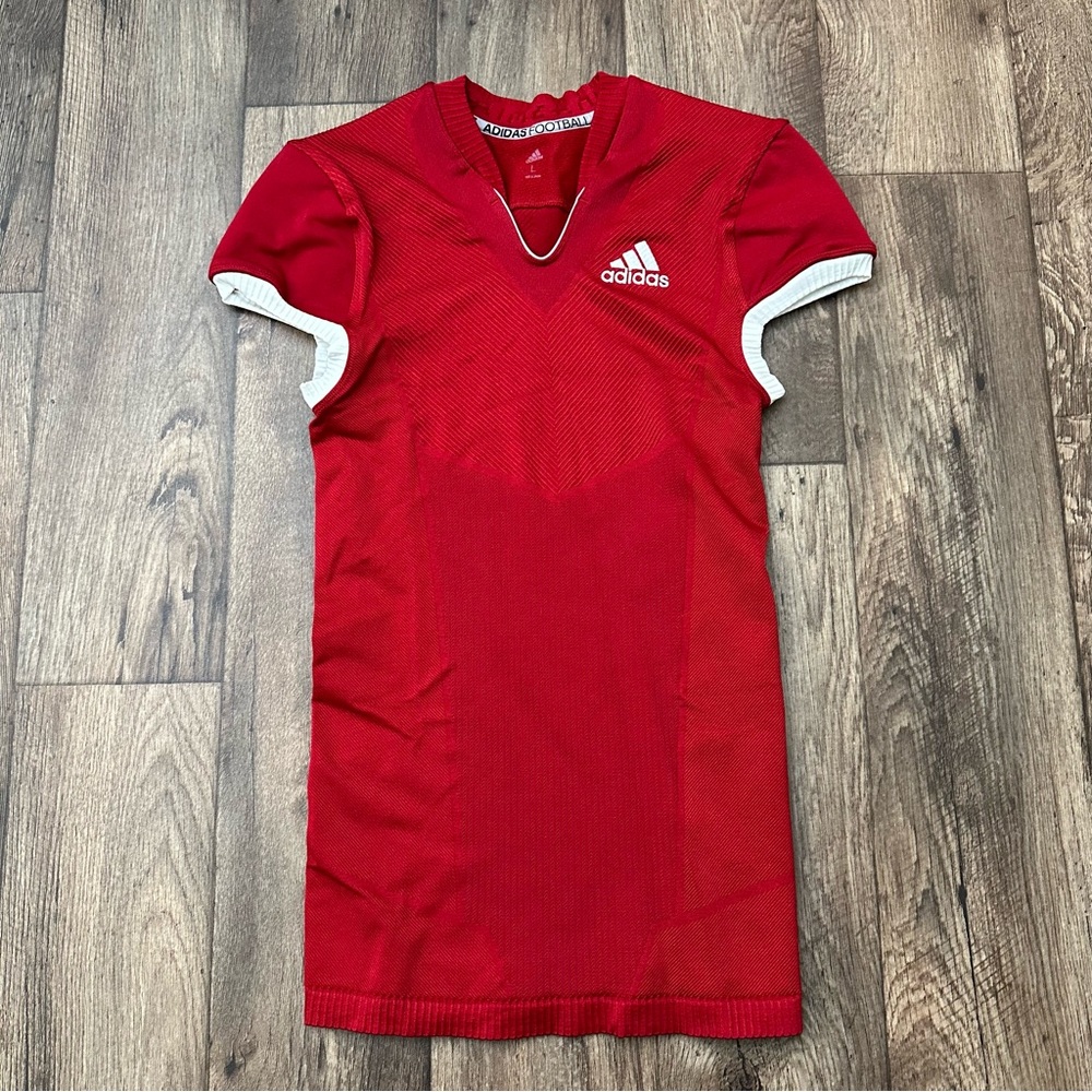 Adidas Techfit Primeknit Football Jersey Men’s Sz L Red Compression Top DP8440